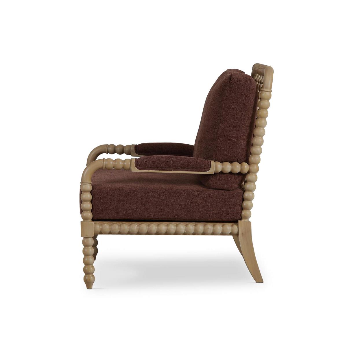 Bramble Cholet Arm Chair — Fruit Wood / Chestnut Brown Chenille