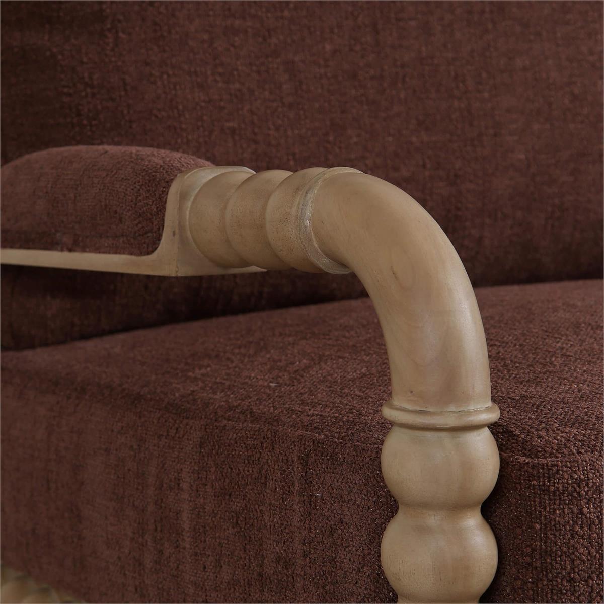 Bramble Cholet Arm Chair — Fruit Wood / Chestnut Brown Chenille