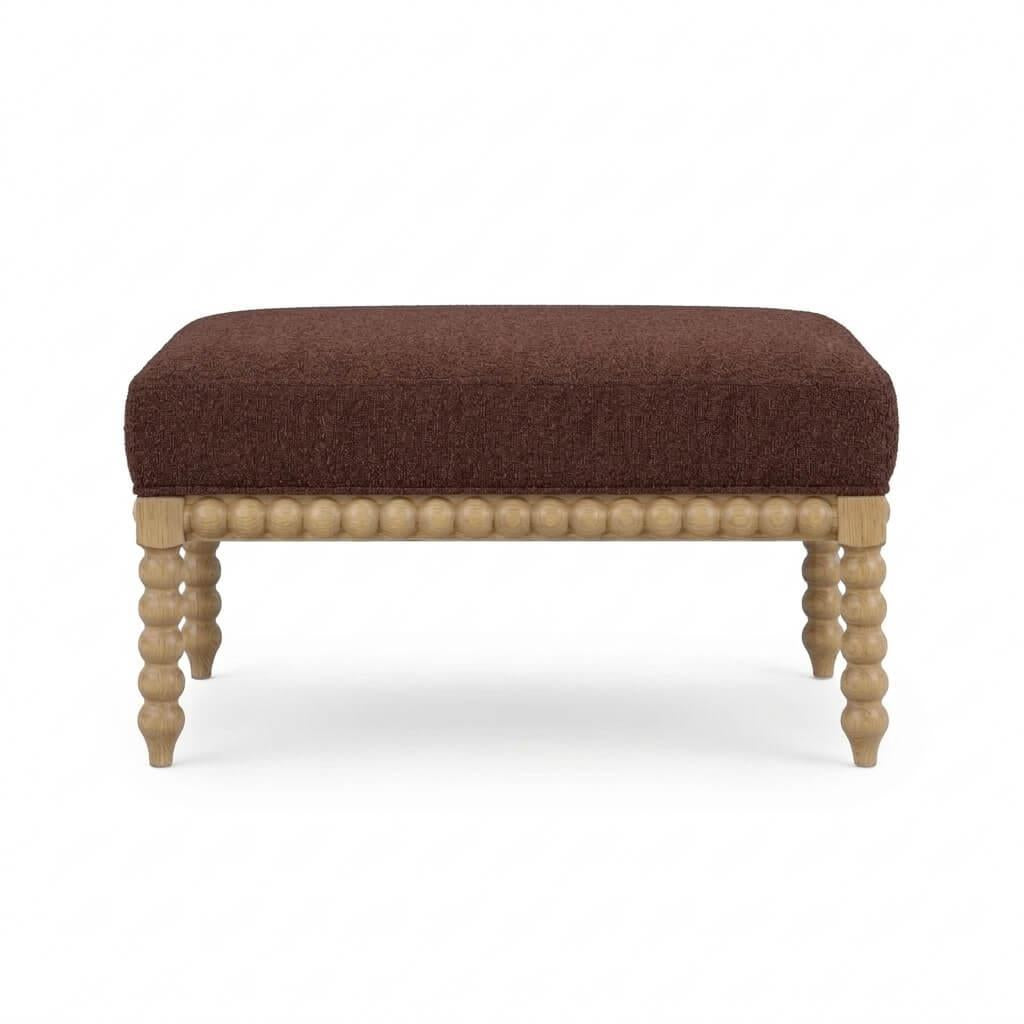 Bramble Cholet Ottoman — Fruit Wood / Chestnut Brown Chenille