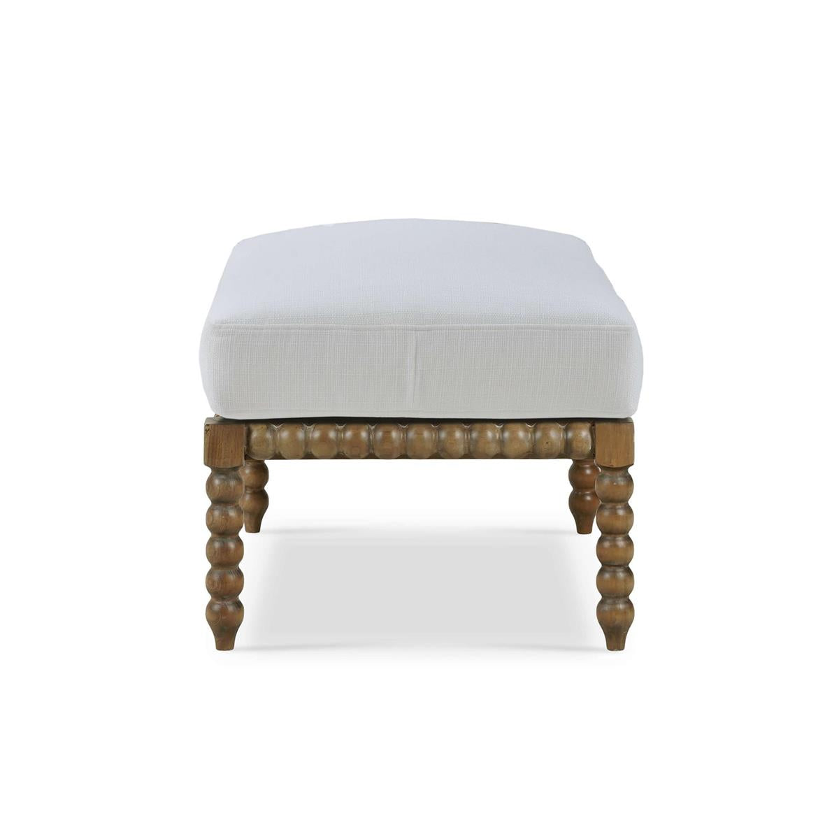 Bramble Cholet Ottoman — Straw Wash / Arctic