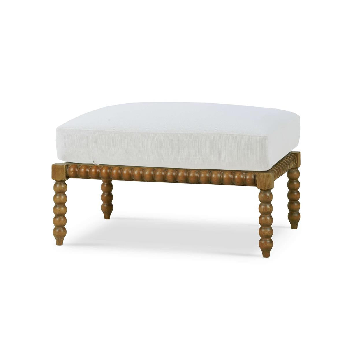 Bramble Cholet Ottoman — Straw Wash / Arctic