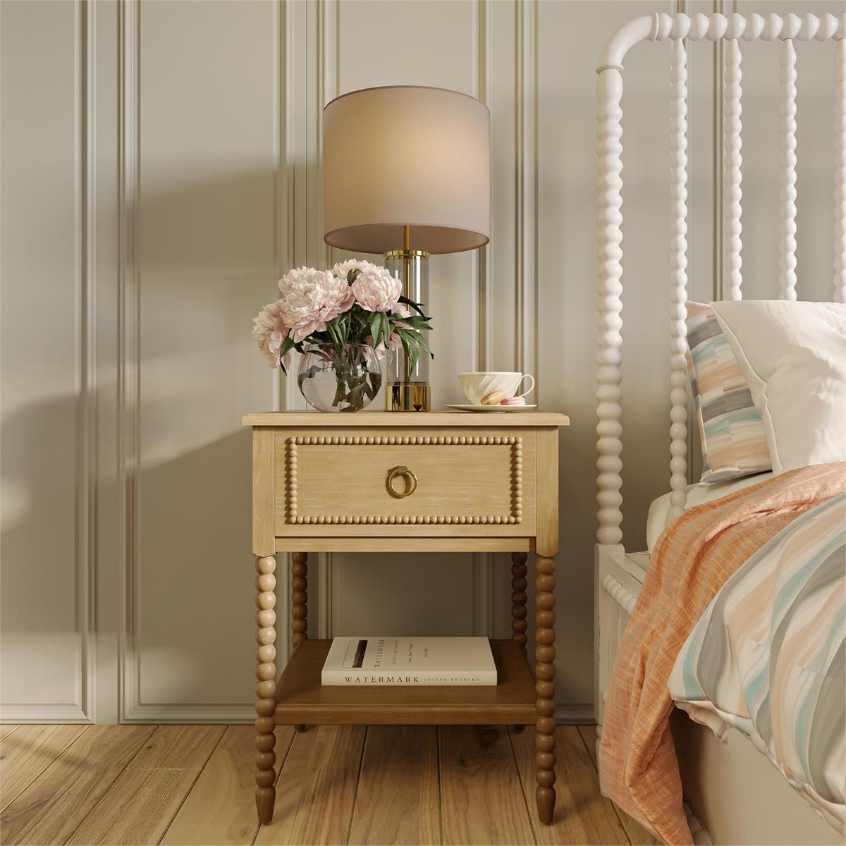 Bramble Cholet Bed King — Architectural White / Light Distressed