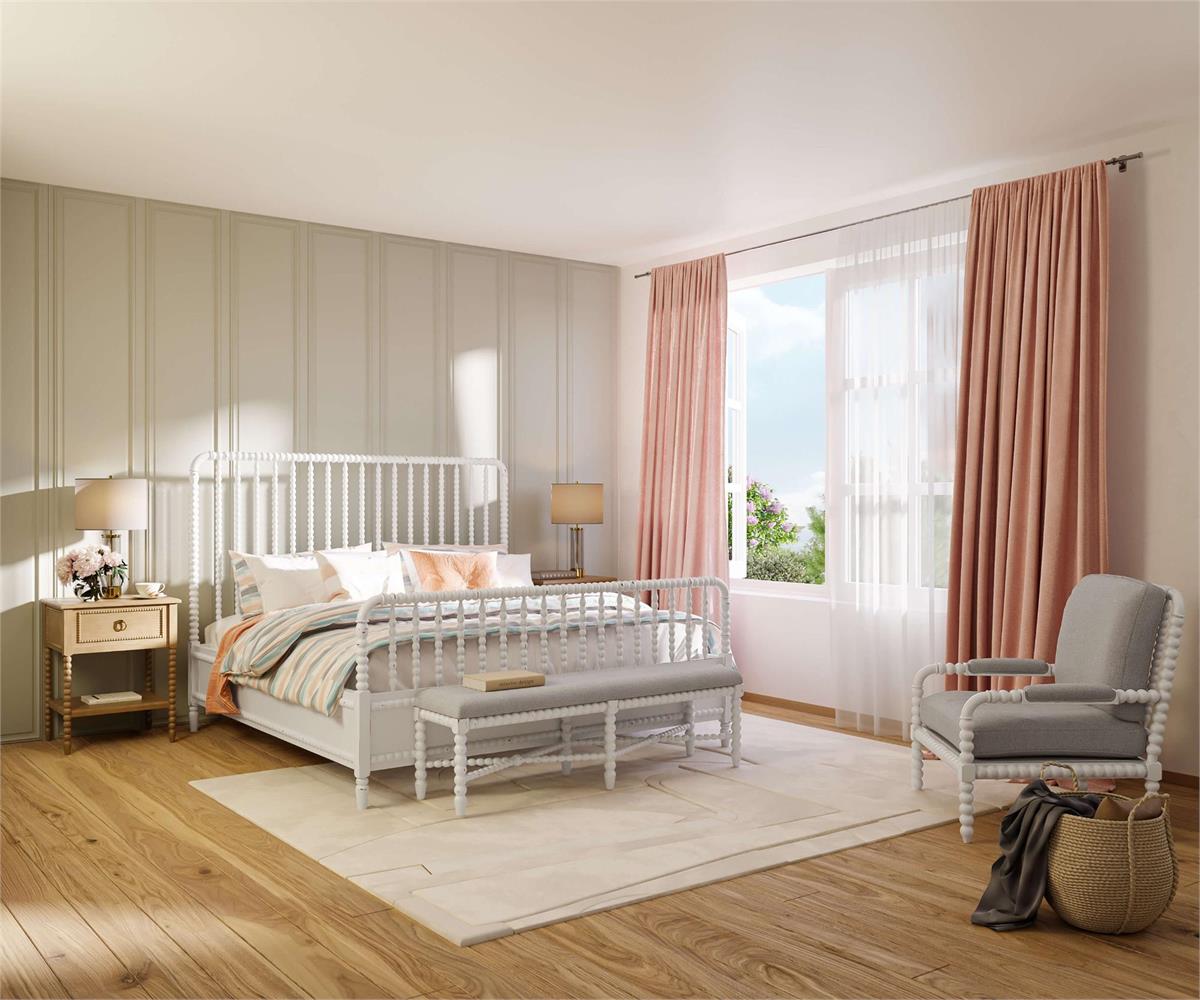 Bramble Cholet Bed King — Architectural White / Light Distressed