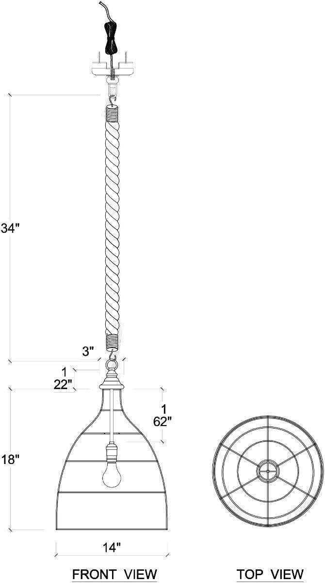 Bramble Hampton Rattan Pendant Small — Rattan White Wash