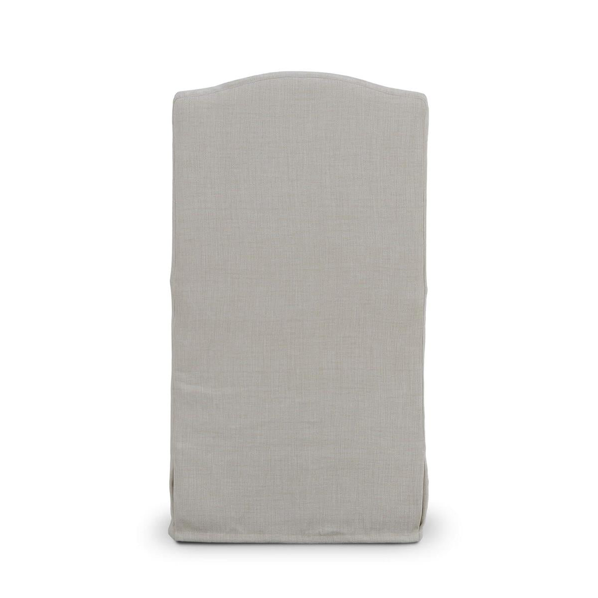 Bramble Sierra Slipcovered Dining Chair w/ Castors w/ Arctic White Performance Fabric — Thames Natural