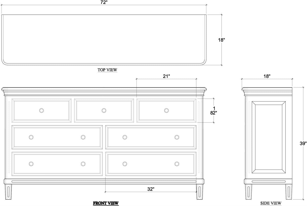 Bramble Hayward 7 Drawer Dresser — Fruit Wood