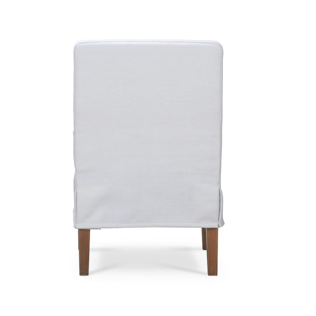 Bramble Bilboa Slipcovered Arm Dining Chair — Arctic / Straw Wash