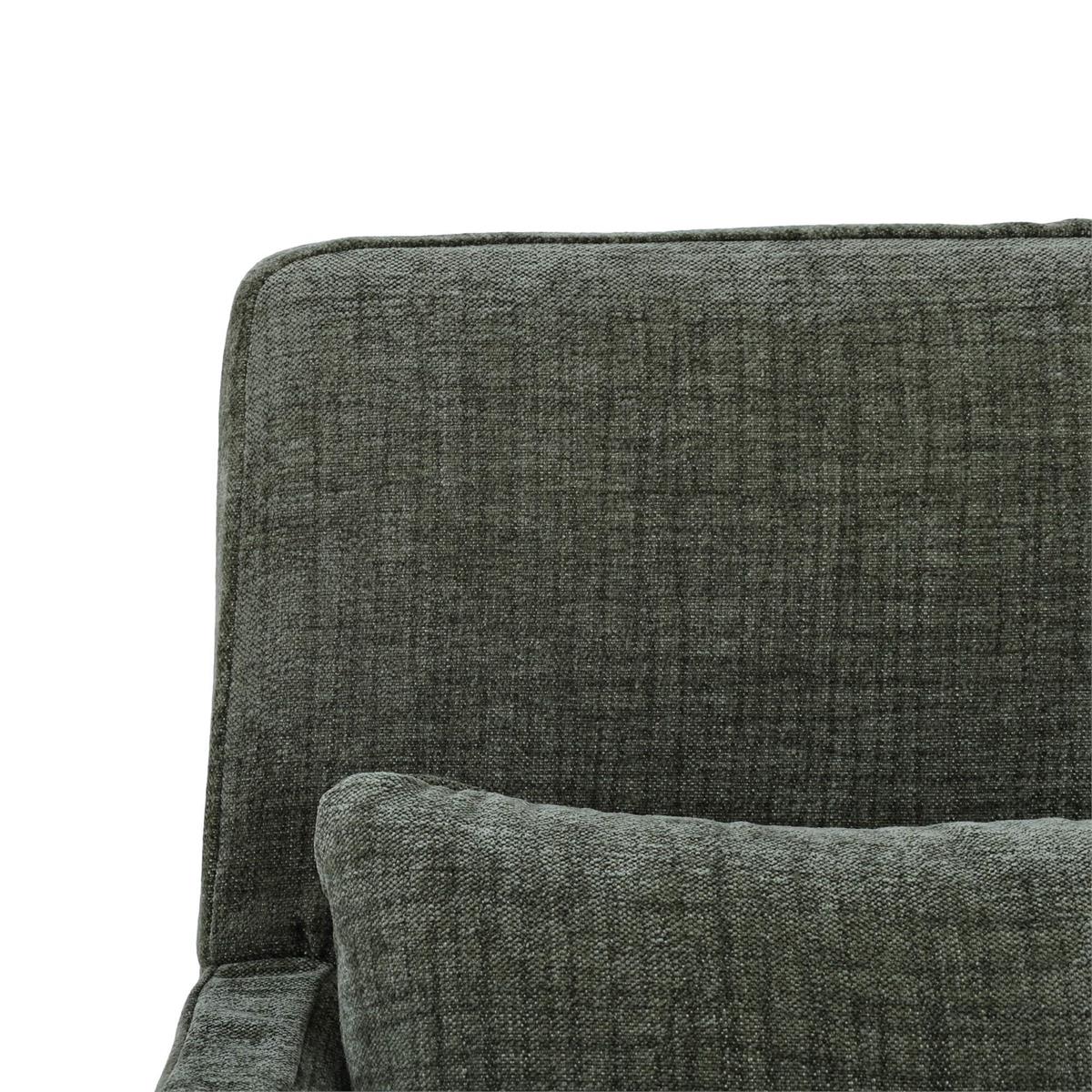 Bramble Bilboa Slipcovered Arm Dining Chair — Dark Walnut / Thames Moss Green