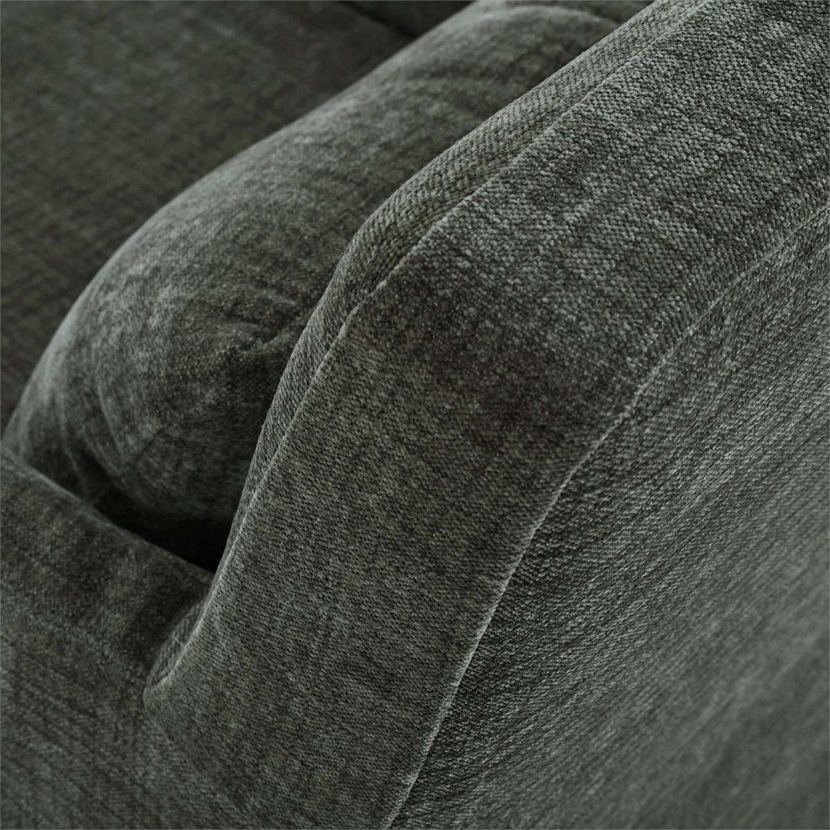 Bramble Bilboa Slipcovered Arm Dining Chair — Dark Walnut / Thames Moss Green
