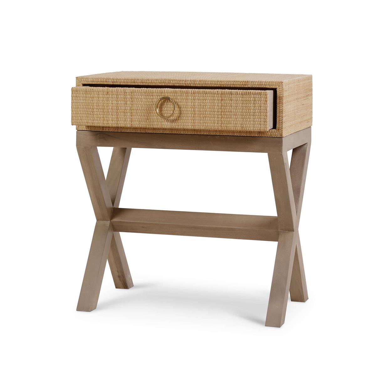 Bramble Renoir Bedside Table Wrapped — Rattan Natural / Sandbar