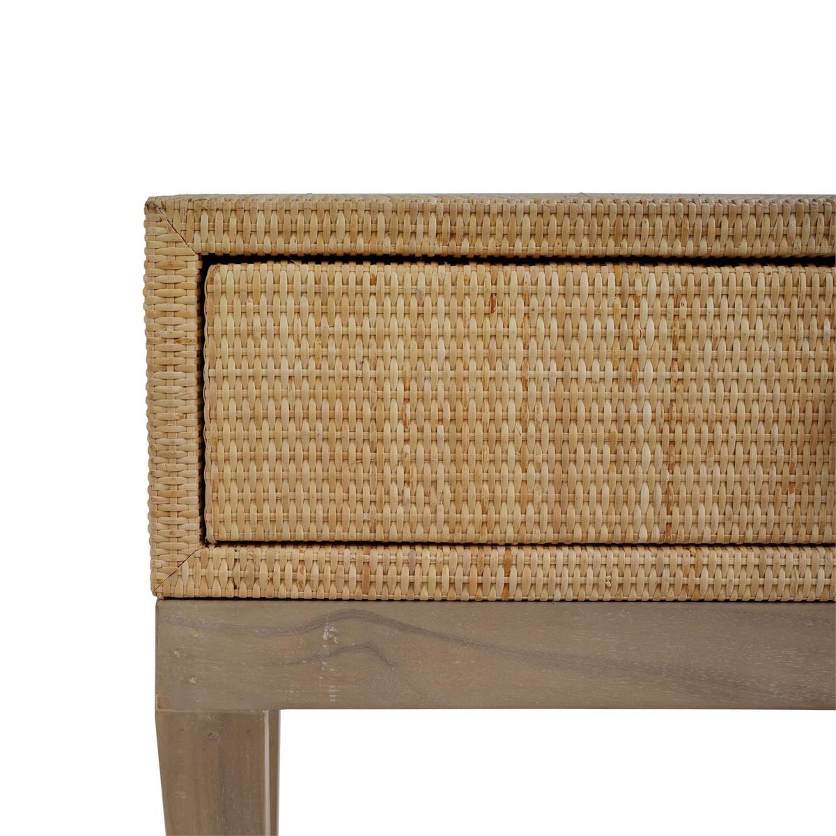 Bramble Renoir Bedside Table Wrapped — Rattan Natural / Sandbar