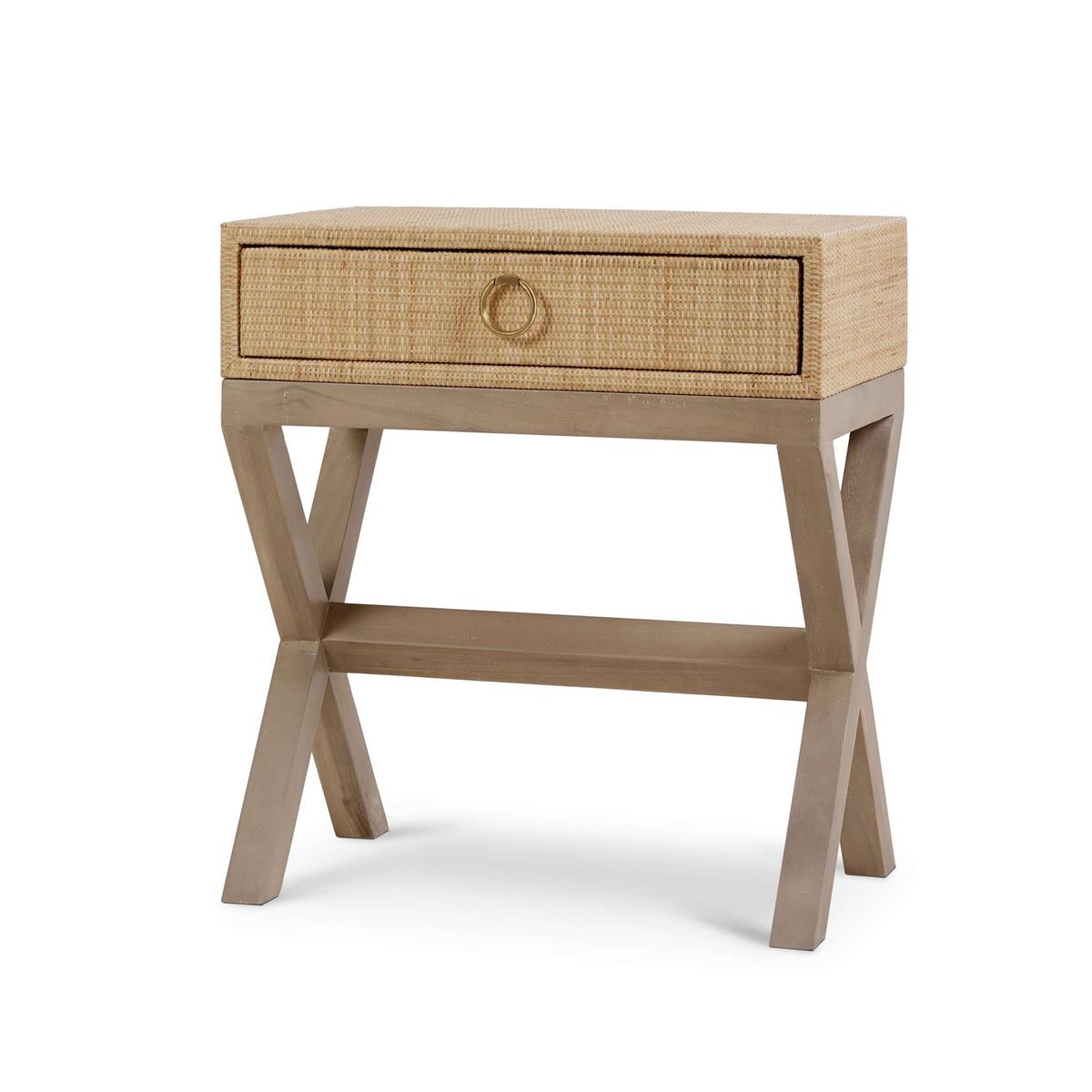 Bramble Renoir Bedside Table Wrapped — Rattan Natural / Sandbar