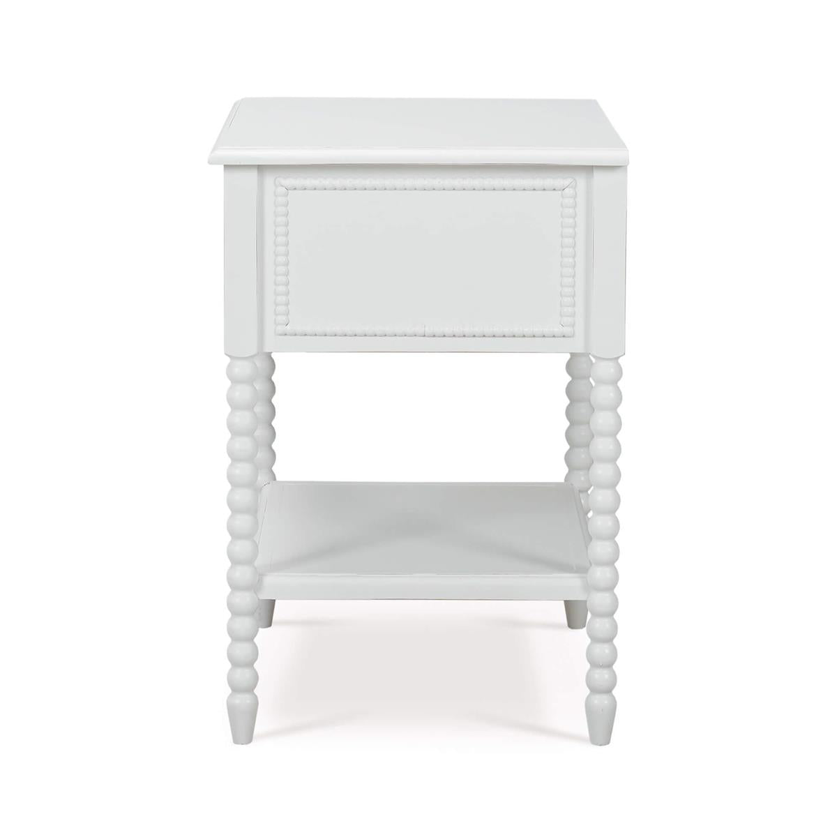 Bramble Cholet Bedside Table — Architectural White / Light Distressed