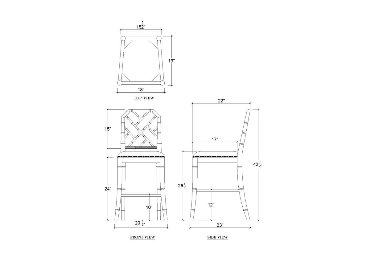 Bramble Martinique Counter Stool — Dark Walnut / Arctic