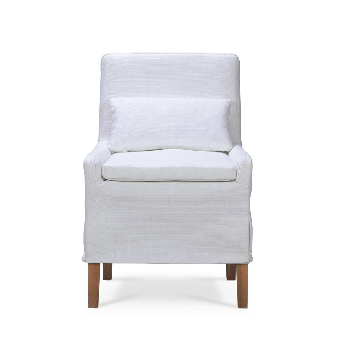 Bramble Bilboa Slipcovered Side Dining Chair — Arctic / Straw Wash