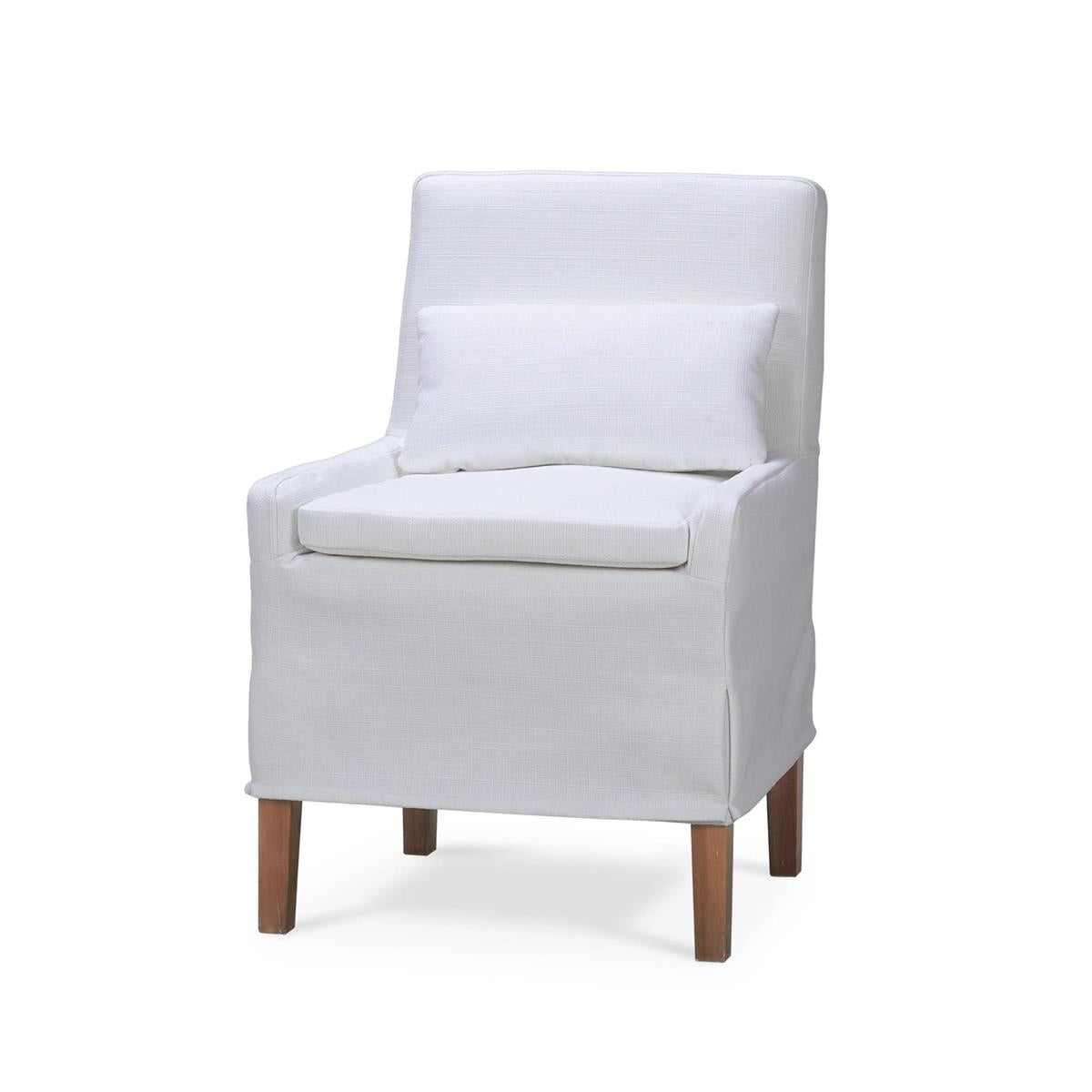 Bramble Bilboa Slipcovered Side Dining Chair — Arctic / Straw Wash