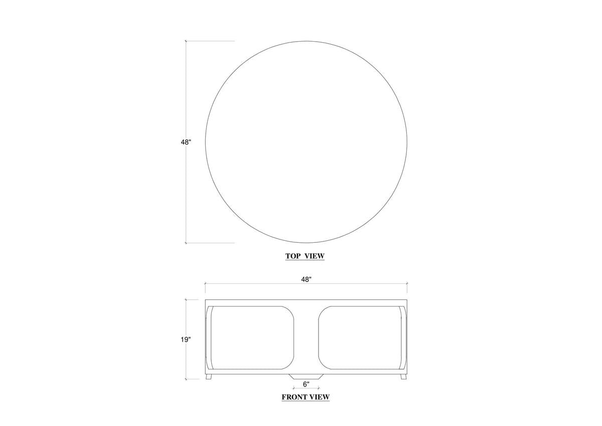 Bramble Corte Round Coffee Table — Straw Wash