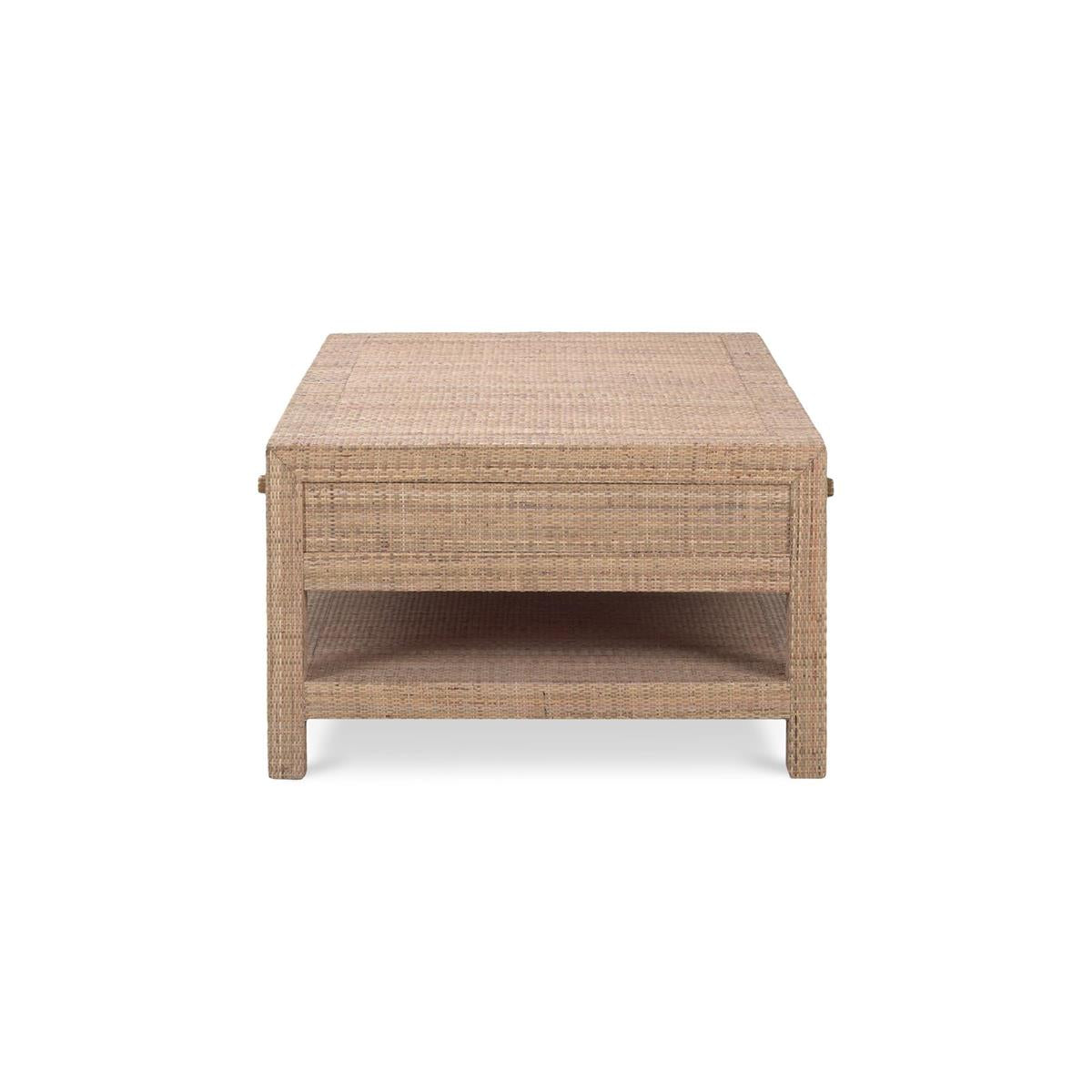 Bramble Kagu 6 Drawer Coffee Table w/ Natural Rattan — Rattan Natural