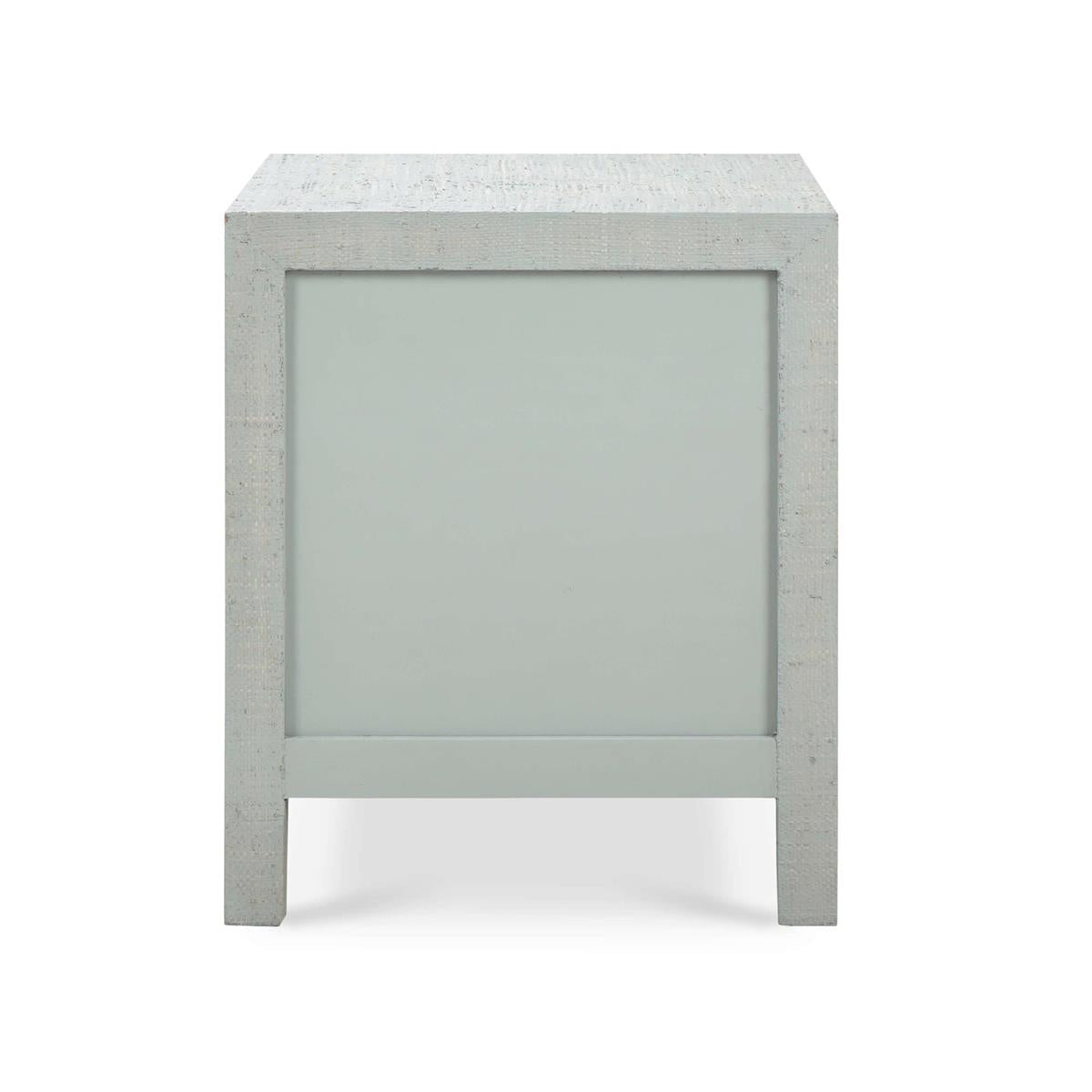 Bramble Kagu End Table w/ Raffia — Raffia Pale Blue Wash