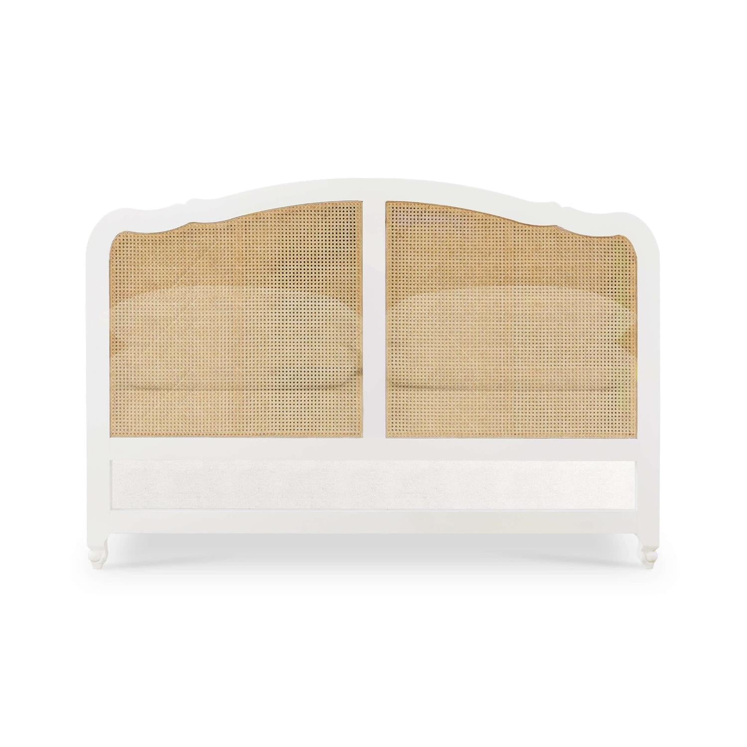 Bramble Covington Rattan Bed King — Architectural White / Rattan Natural