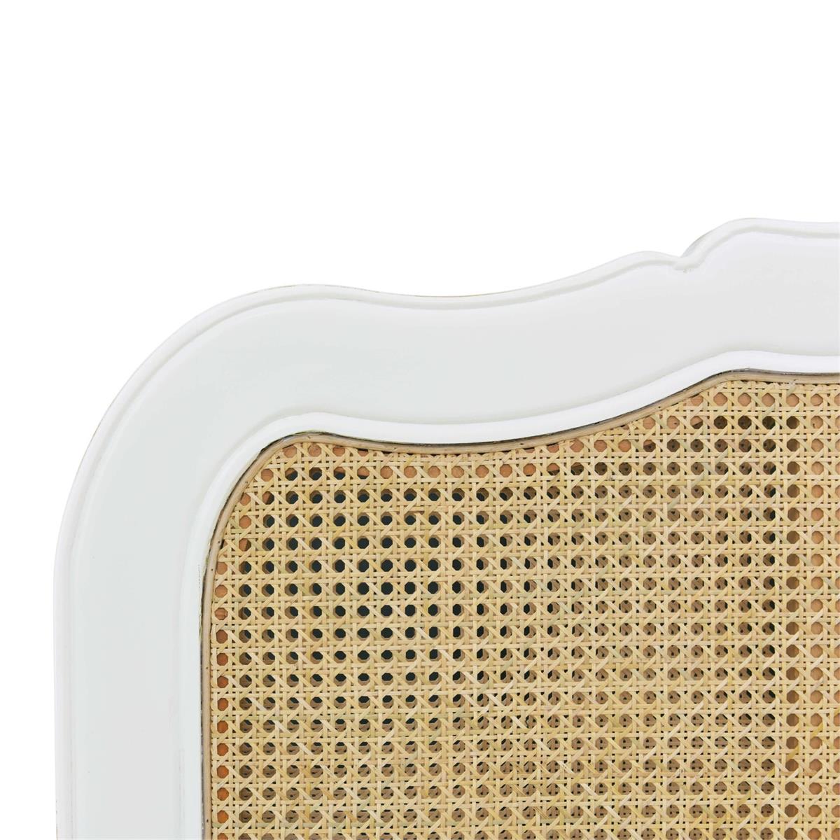 Bramble Covington Rattan Bed Queen — Architectural White / Rattan Natural