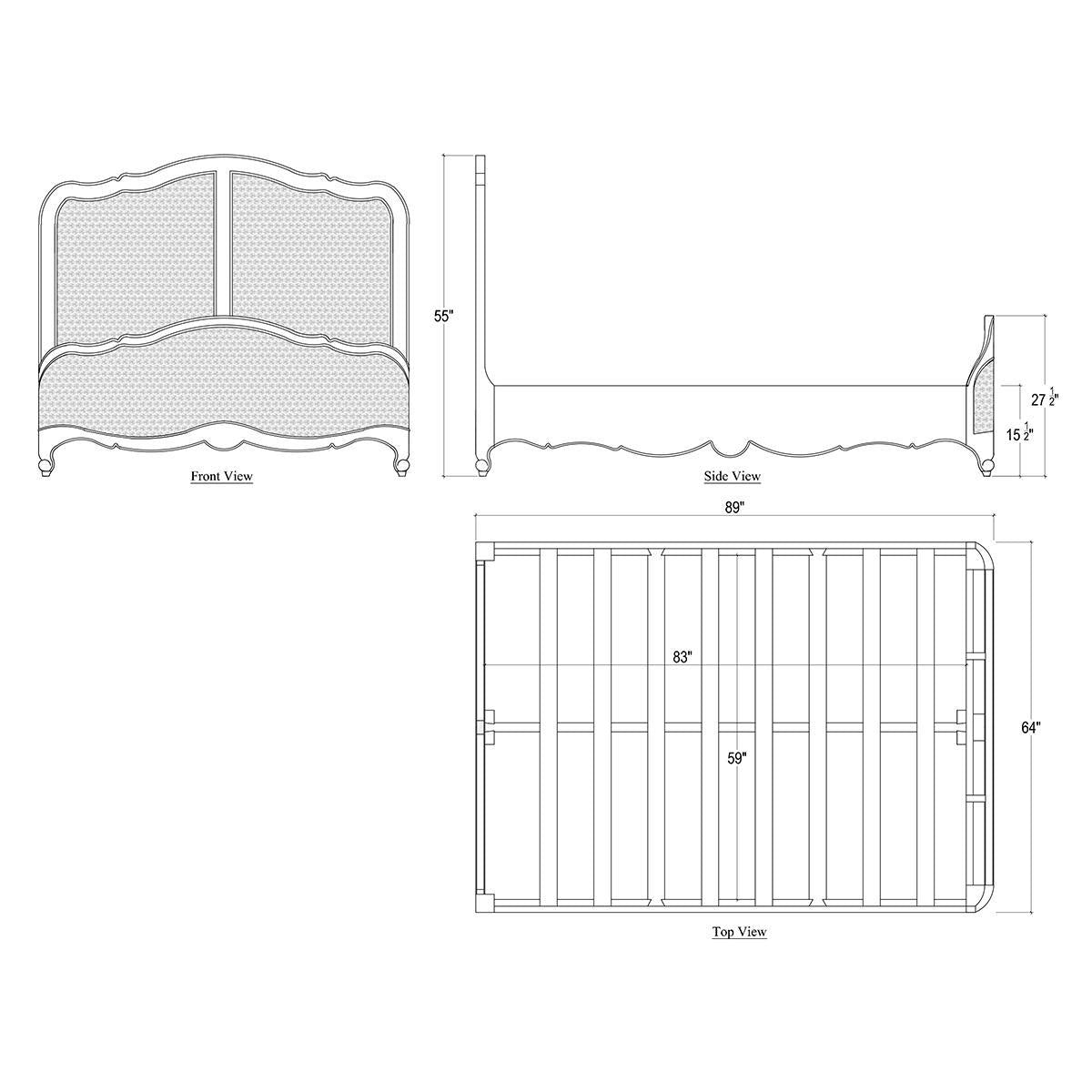 Bramble Covington Rattan Bed Queen — Straw Wash / Rattan Glaze
