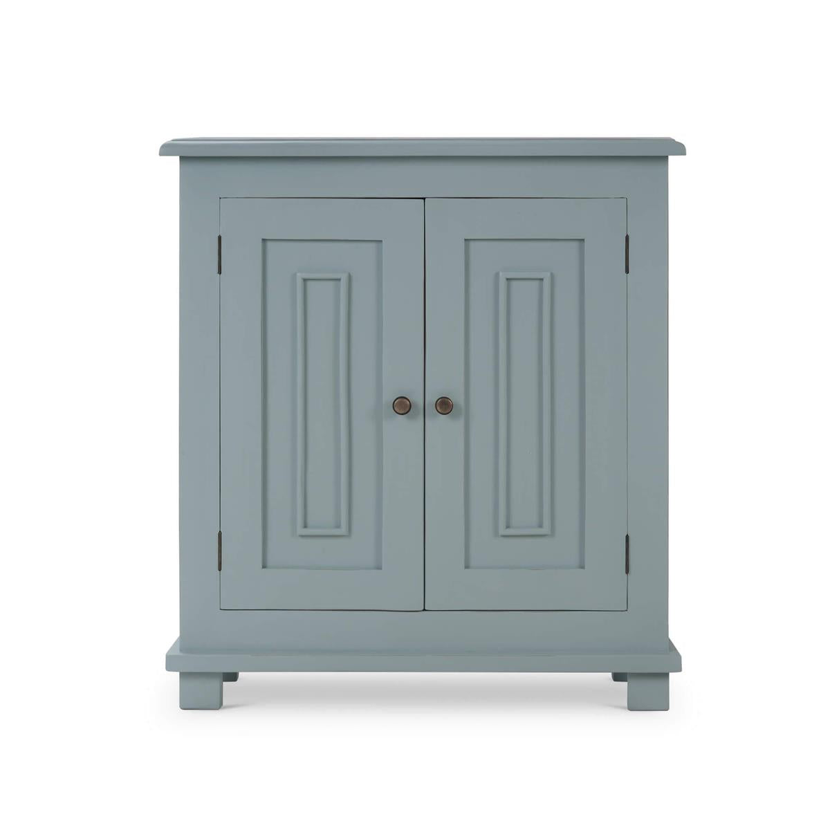Bramble Osborn Narrow 2 Door Cabinet — Ocean Blue / Light Distressed