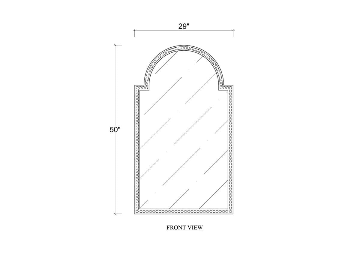 Bramble Cholet Curved Mirror — Architectural White / Light Distressed