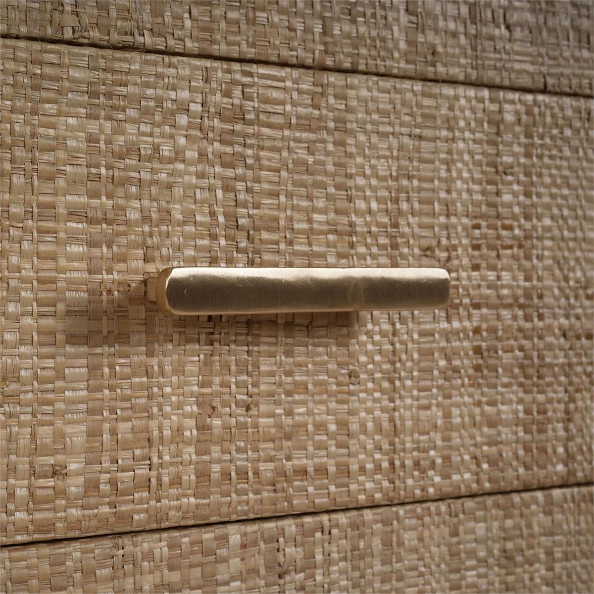 Bramble Pierre Mid Century Buffet/Media w/ Raw Raffia and Straw — Raffia Raw / Straw Wash