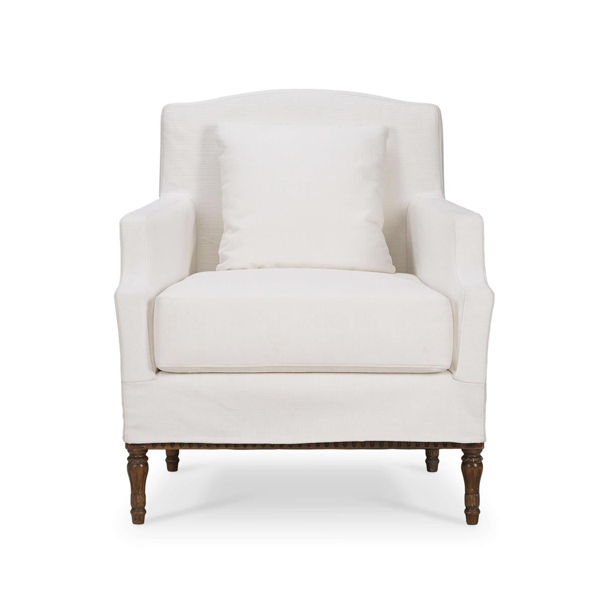 Bramble St.James Slipcoveed Chair w /Arctic Fabric — Straw Wash / Arctic