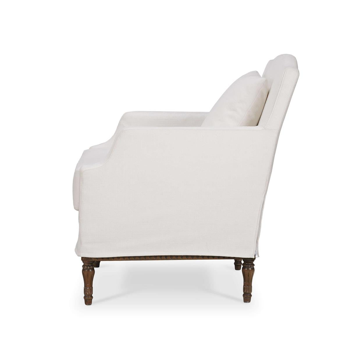 Bramble St.James Slipcoveed Chair w /Arctic Fabric — Straw Wash / Arctic