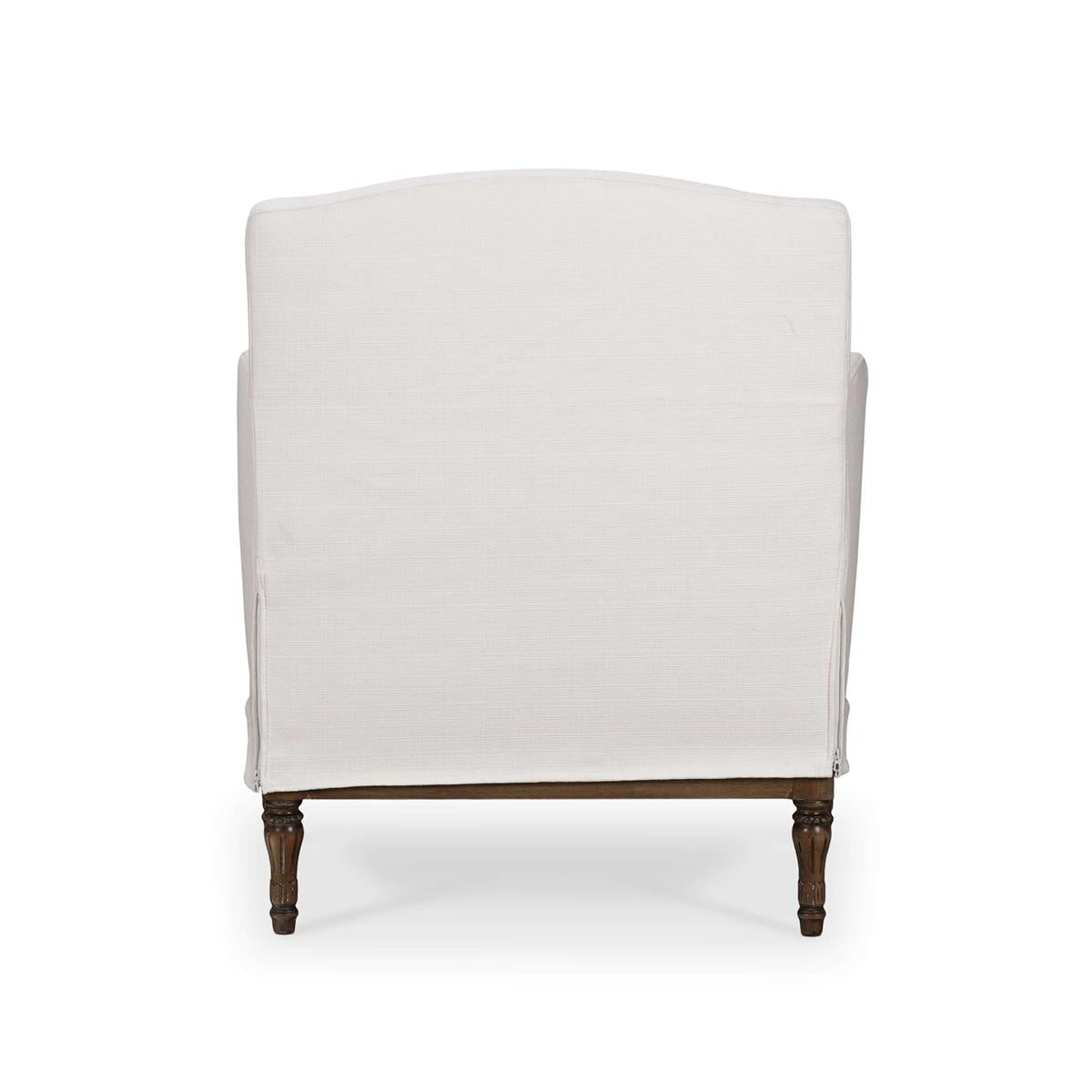 Bramble St.James Slipcoveed Chair w /Arctic Fabric — Straw Wash / Arctic