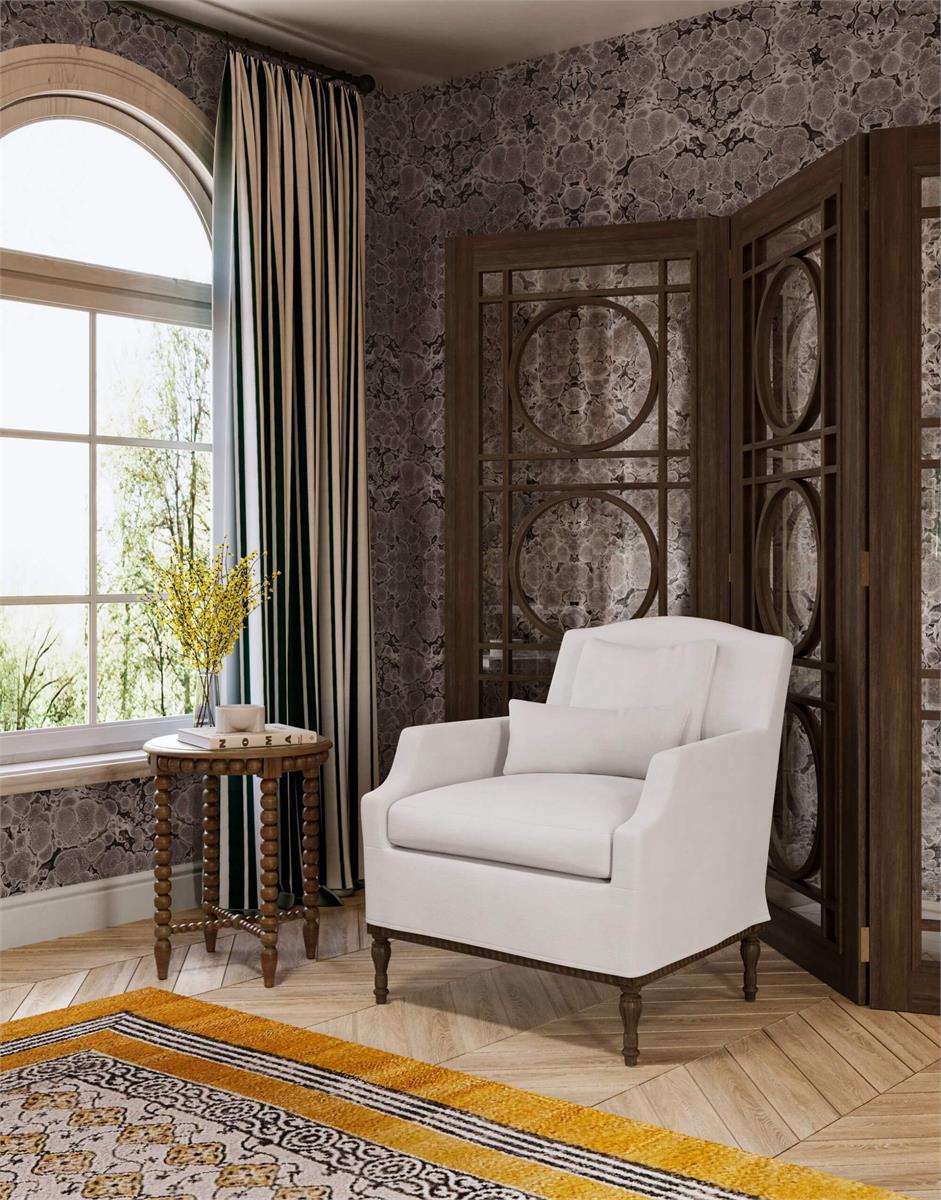 Bramble St.James Slipcoveed Chair w /Arctic Fabric — Straw Wash / Arctic