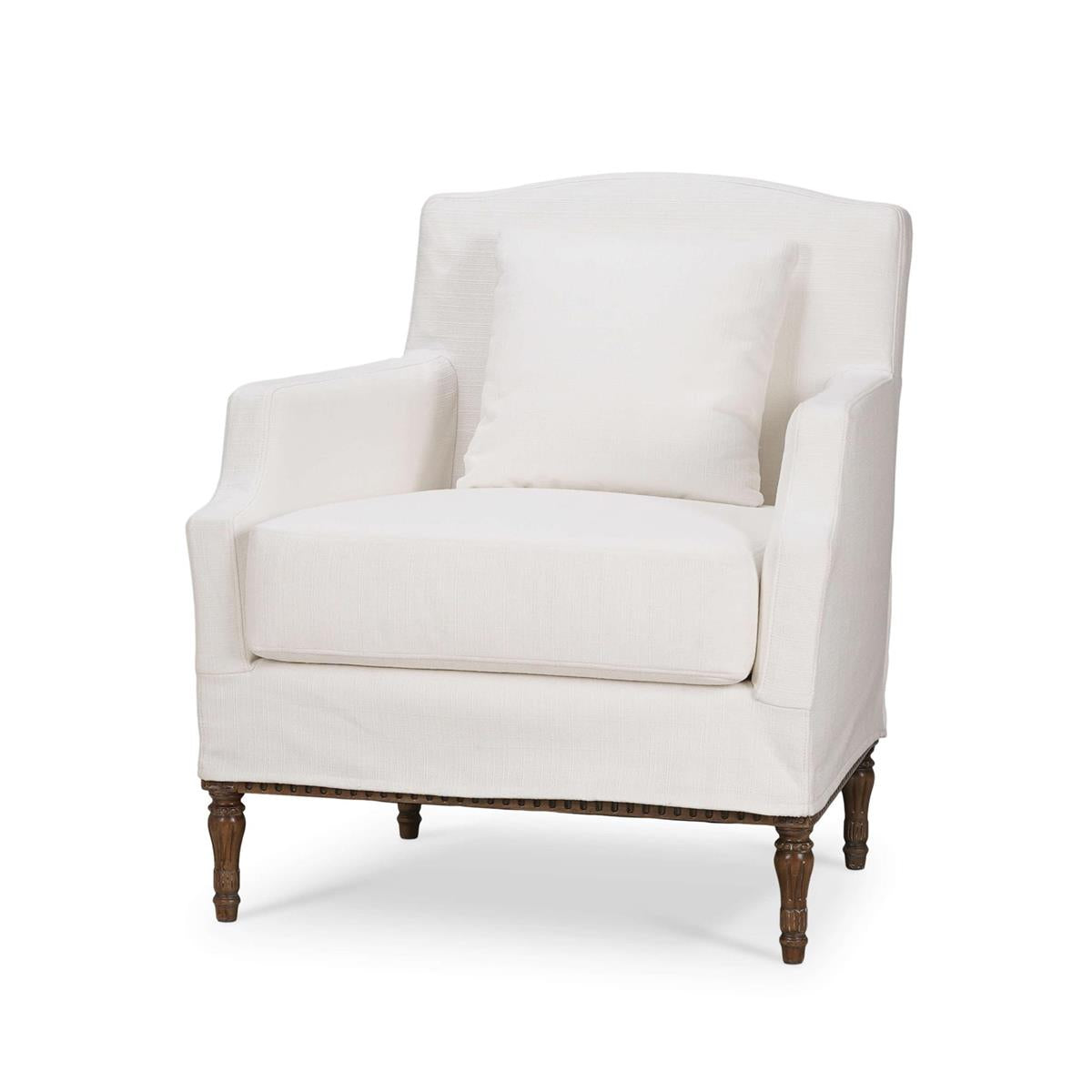 Bramble St.James Slipcoveed Chair w /Arctic Fabric — Straw Wash / Arctic
