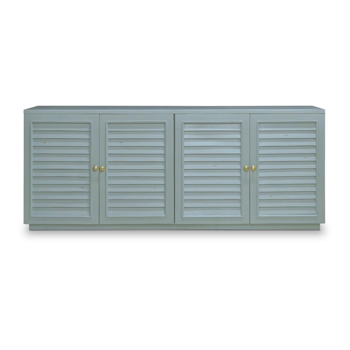 Bramble Oxford Shutter 4 Door Sideboard — Ocean Blue