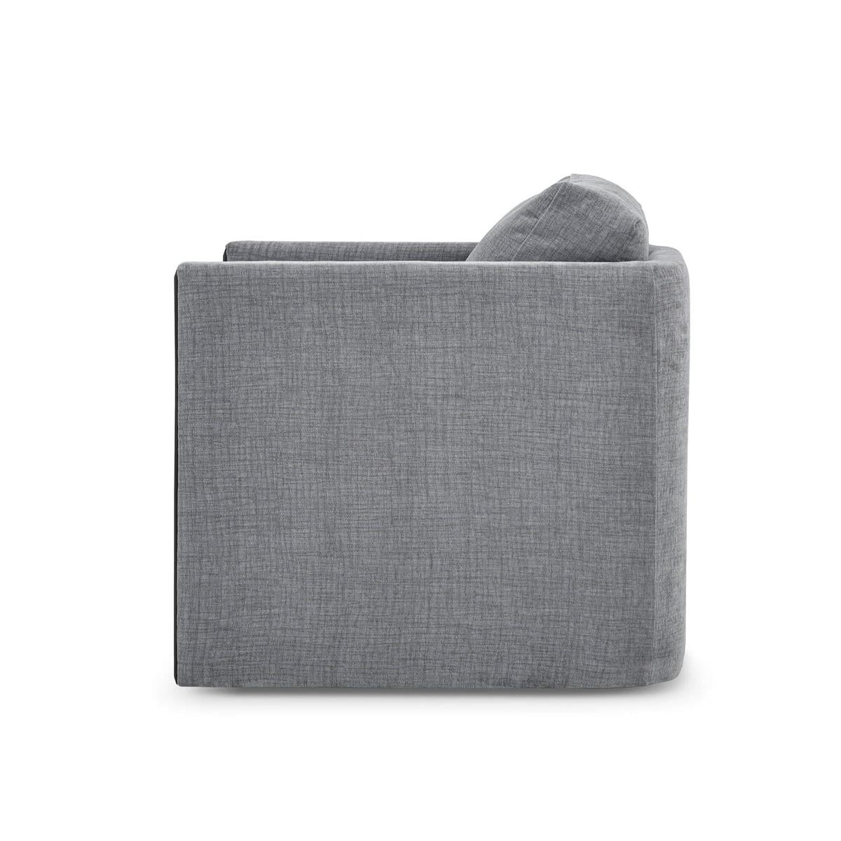 Bramble Normandy Swivel Chair — Dark Walnut / Thames Gray Ashen
