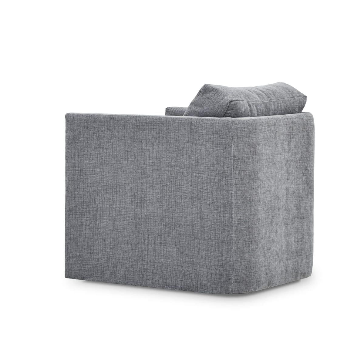 Bramble Normandy Swivel Chair — Dark Walnut / Thames Gray Ashen