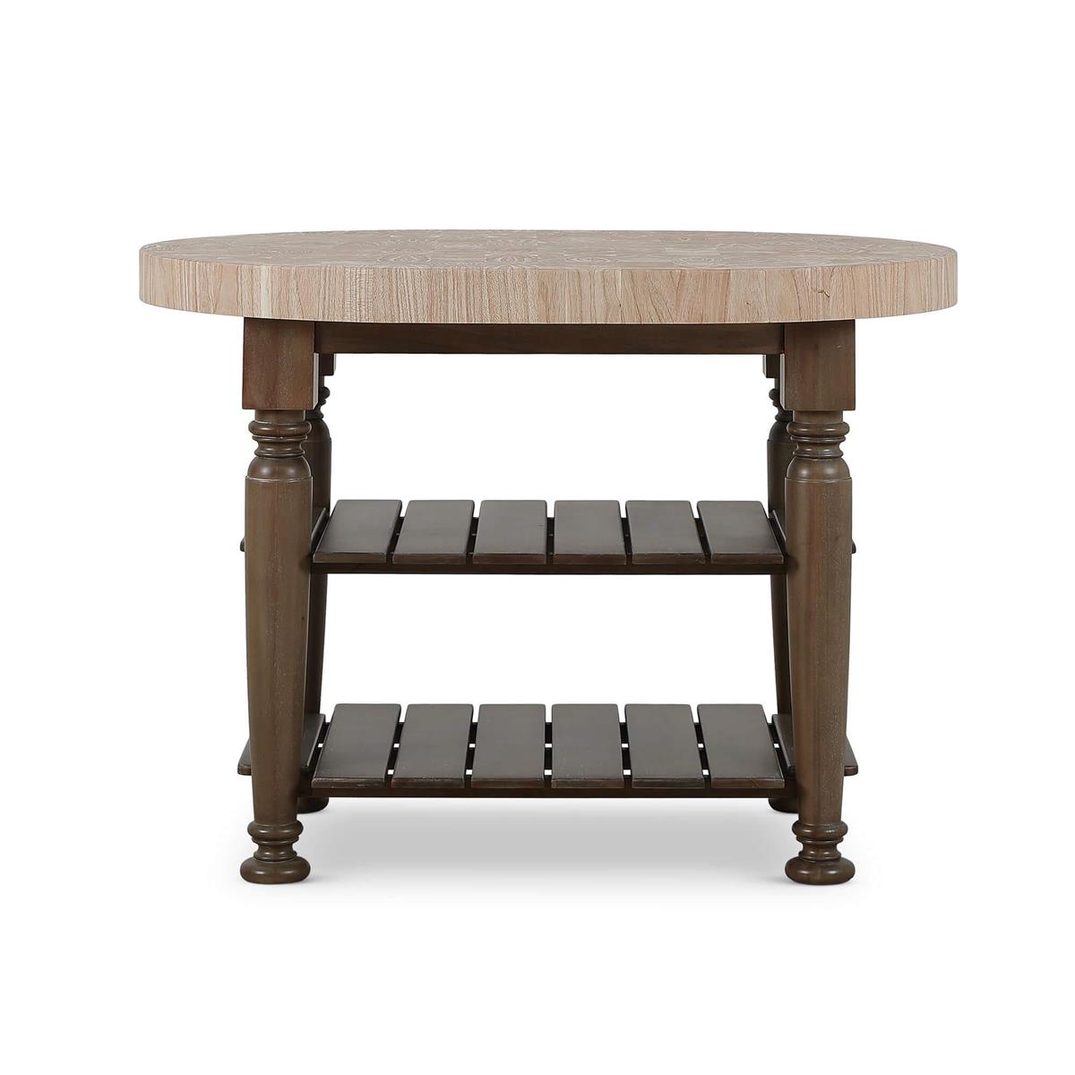 Bramble Farmhouse Butcher Block Kitchen Island — Straw Wash / RAW