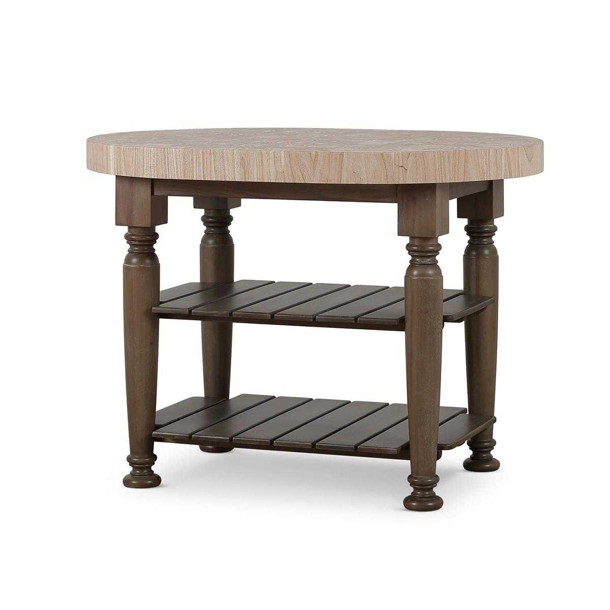 Bramble Farmhouse Butcher Block Kitchen Island — Straw Wash / RAW