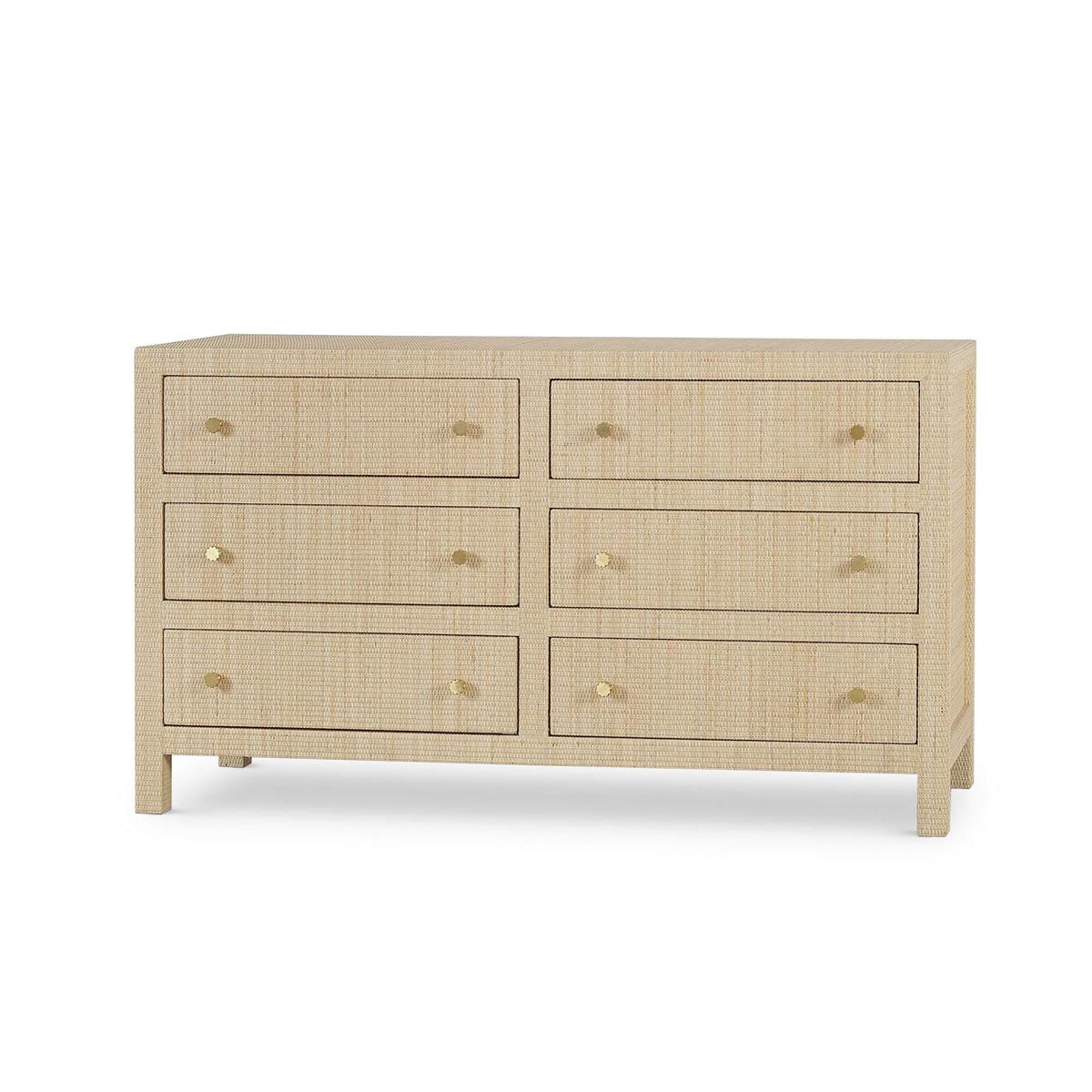 Bramble Kagu 6 Drawer Dresser w/ Rattan Natural — Rattan Natural
