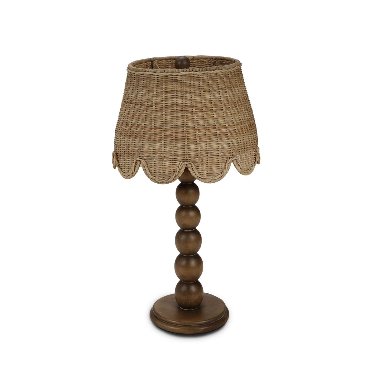Bramble Cholet Table Lamp w/ Scalloped Shade — Straw Wash