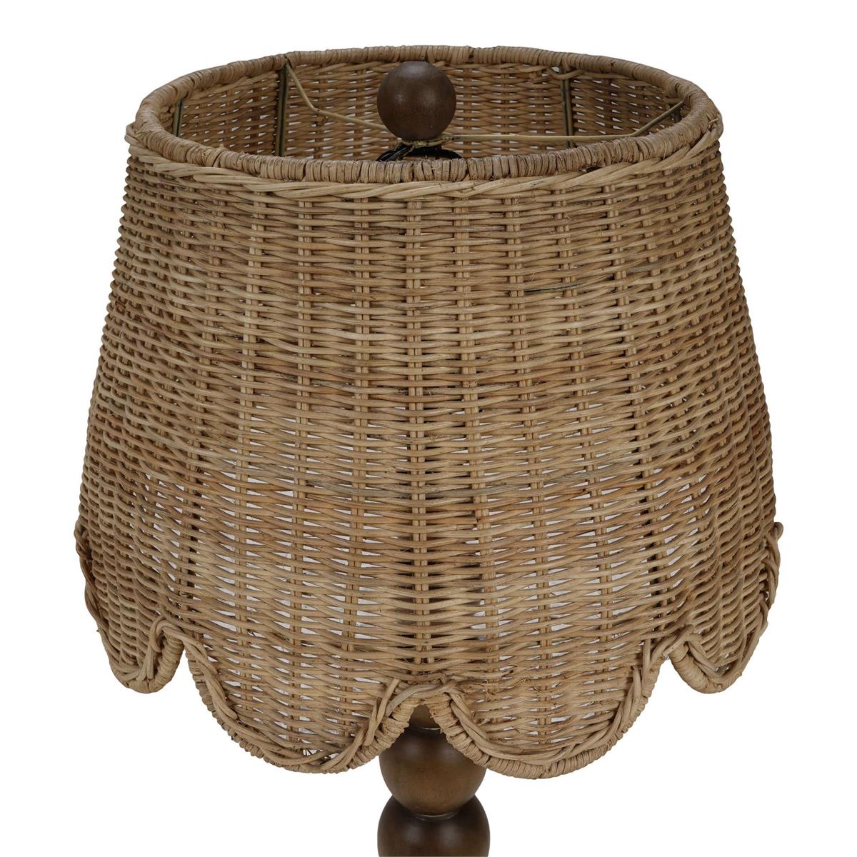 Bramble Cholet Table Lamp w/ Scalloped Shade — Straw Wash