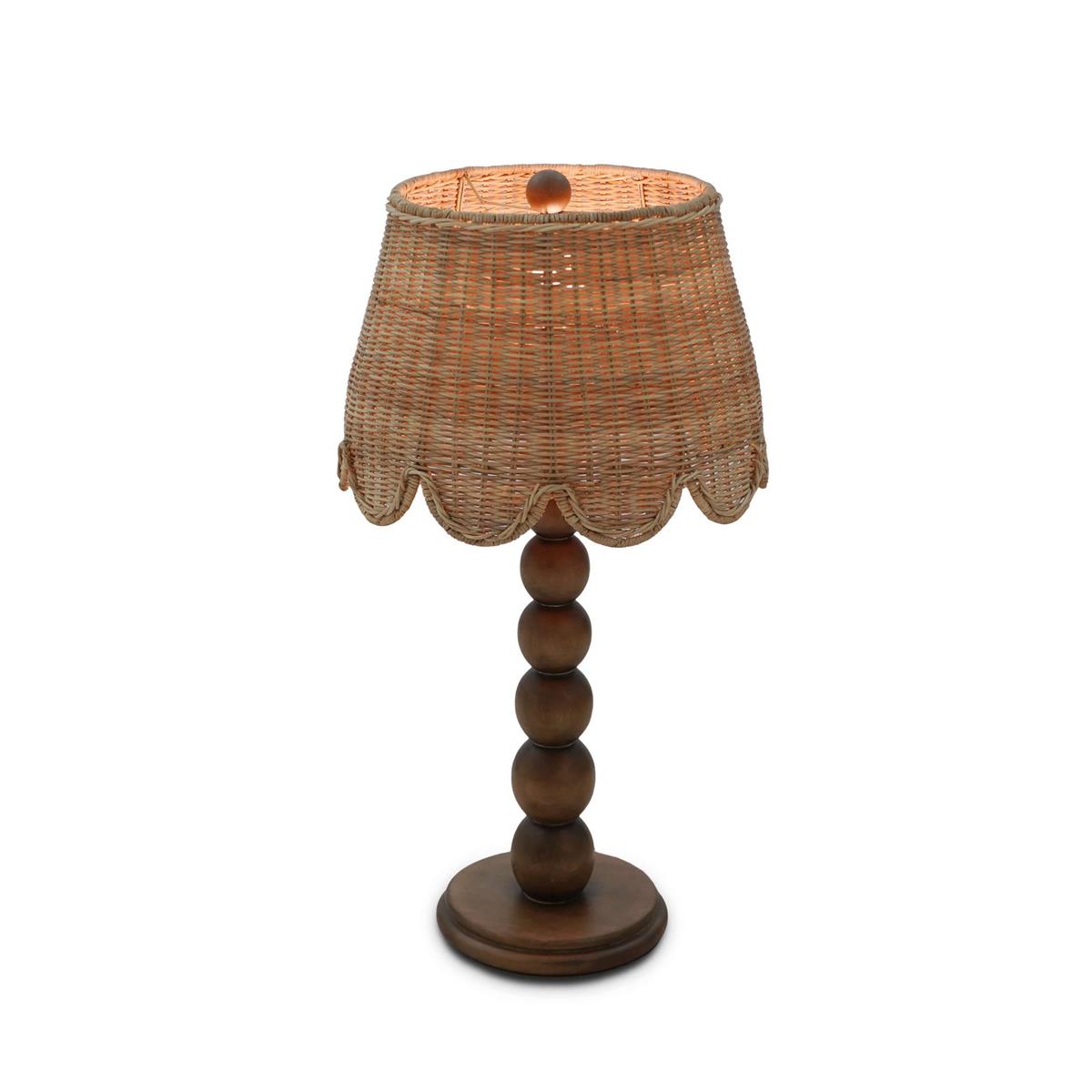 Bramble Cholet Table Lamp w/ Scalloped Shade — Straw Wash