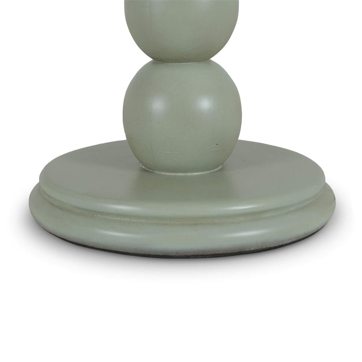 Bramble Cholet Table Lamp w/ Scalloped Shade — Vintage Fennel Green / Light Distressed