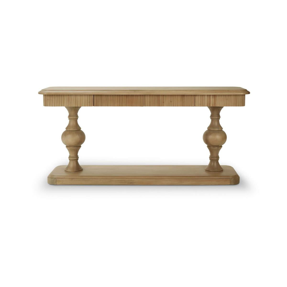 Bramble Kraton 2 Drawer Pedestal Console Table — Fruit Wood
