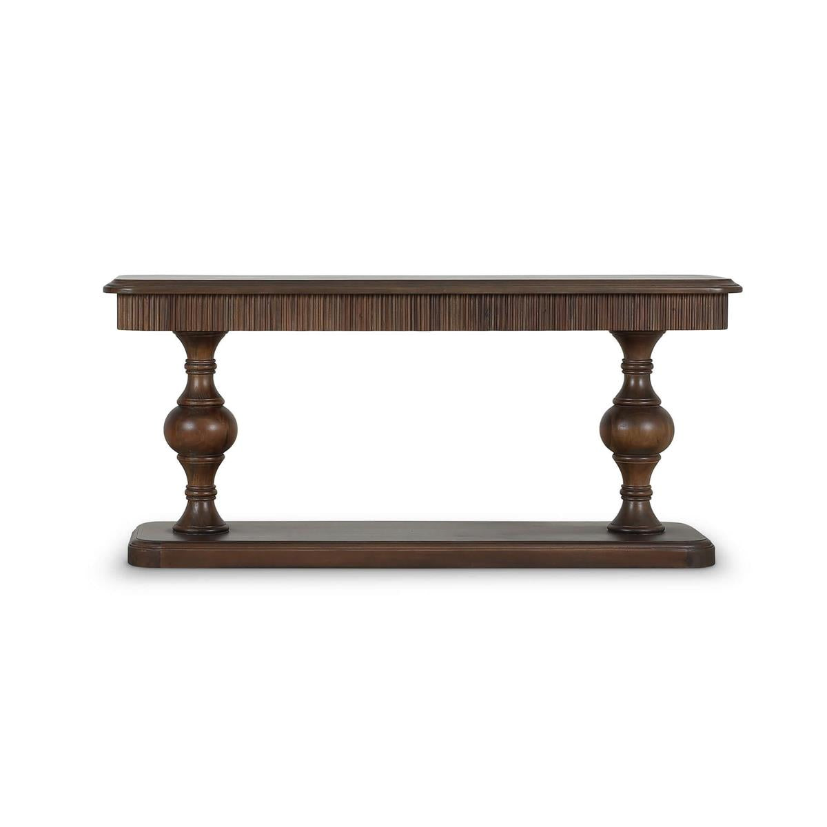 Bramble Kraton 2 Drawer Pedestal Console Table — Dark Walnut