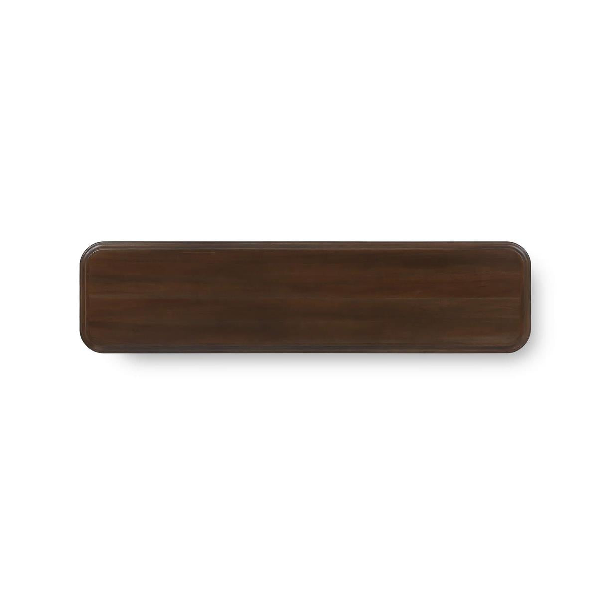 Bramble Kraton 2 Drawer Pedestal Console Table — Dark Walnut