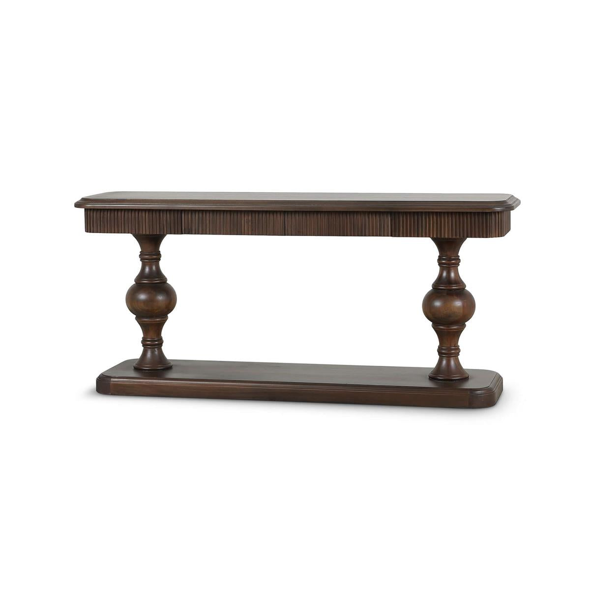 Bramble Kraton 2 Drawer Pedestal Console Table — Dark Walnut