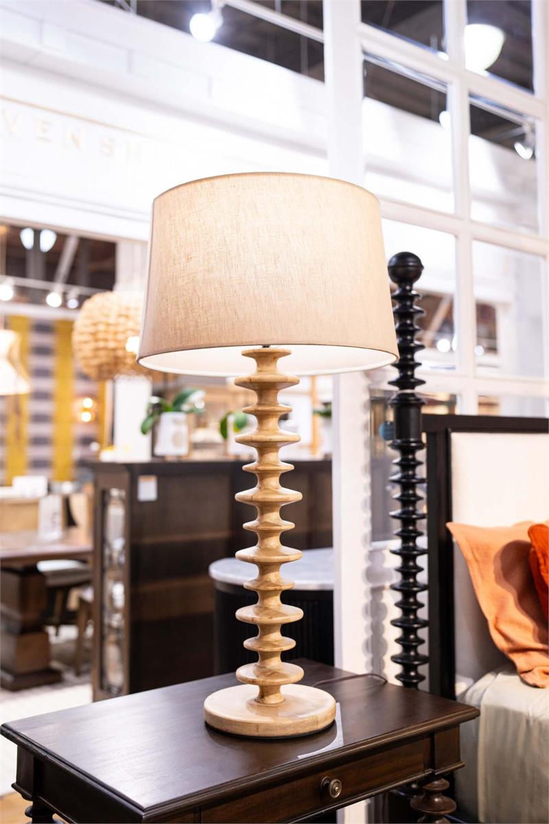 Bramble Milano Table Lamp — Fruit Wood / Pebble