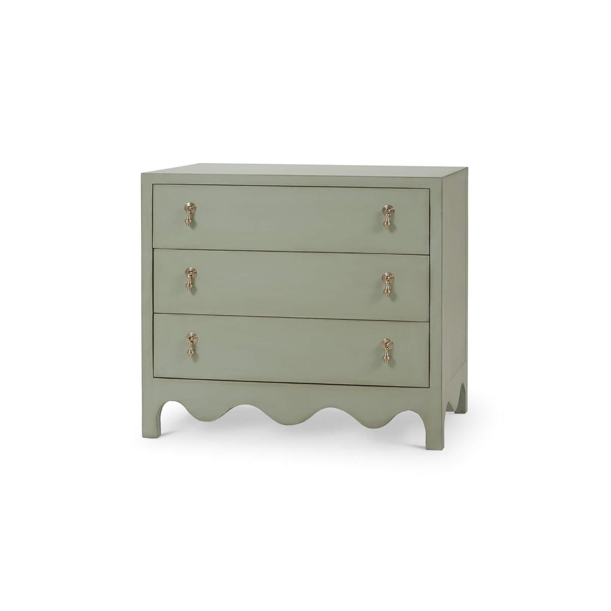 Bramble Chloe 3 Drawer Dresser — Vintage Fennel Green / Light Distressed